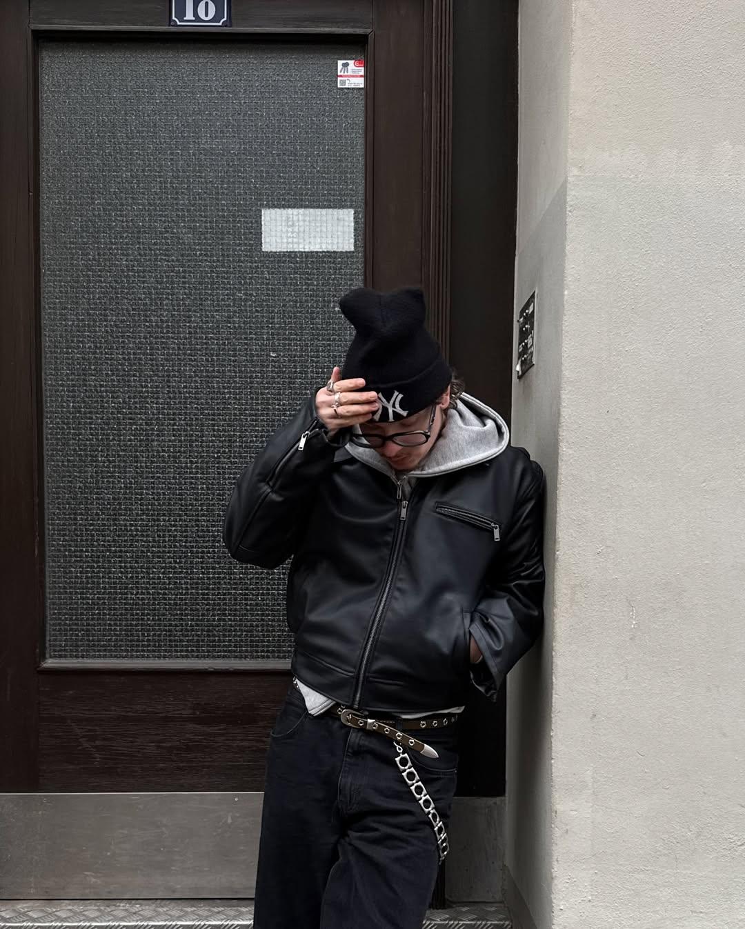 Men’s Black Leather Jacket | Oversized Streetwear Moto Coat | Vintage Inspired Biker Jacket | Handmade Real Leather Outerwear Gift for Him