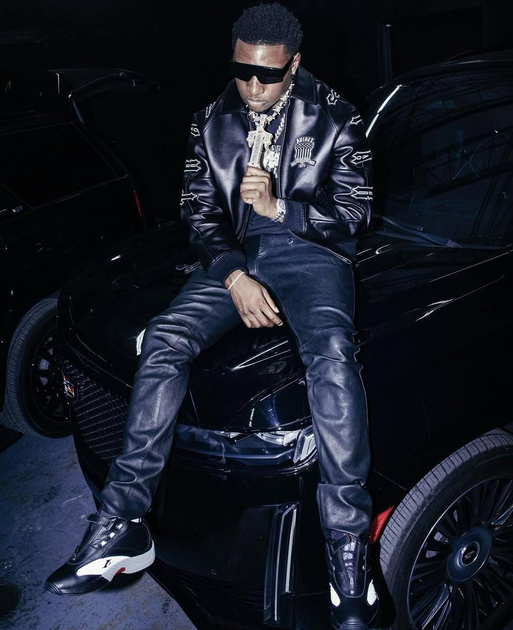 Avirex x Trapstar Leather Bomber Jacket: Embroidered Streetwear - Cowhide Transtar Jacket