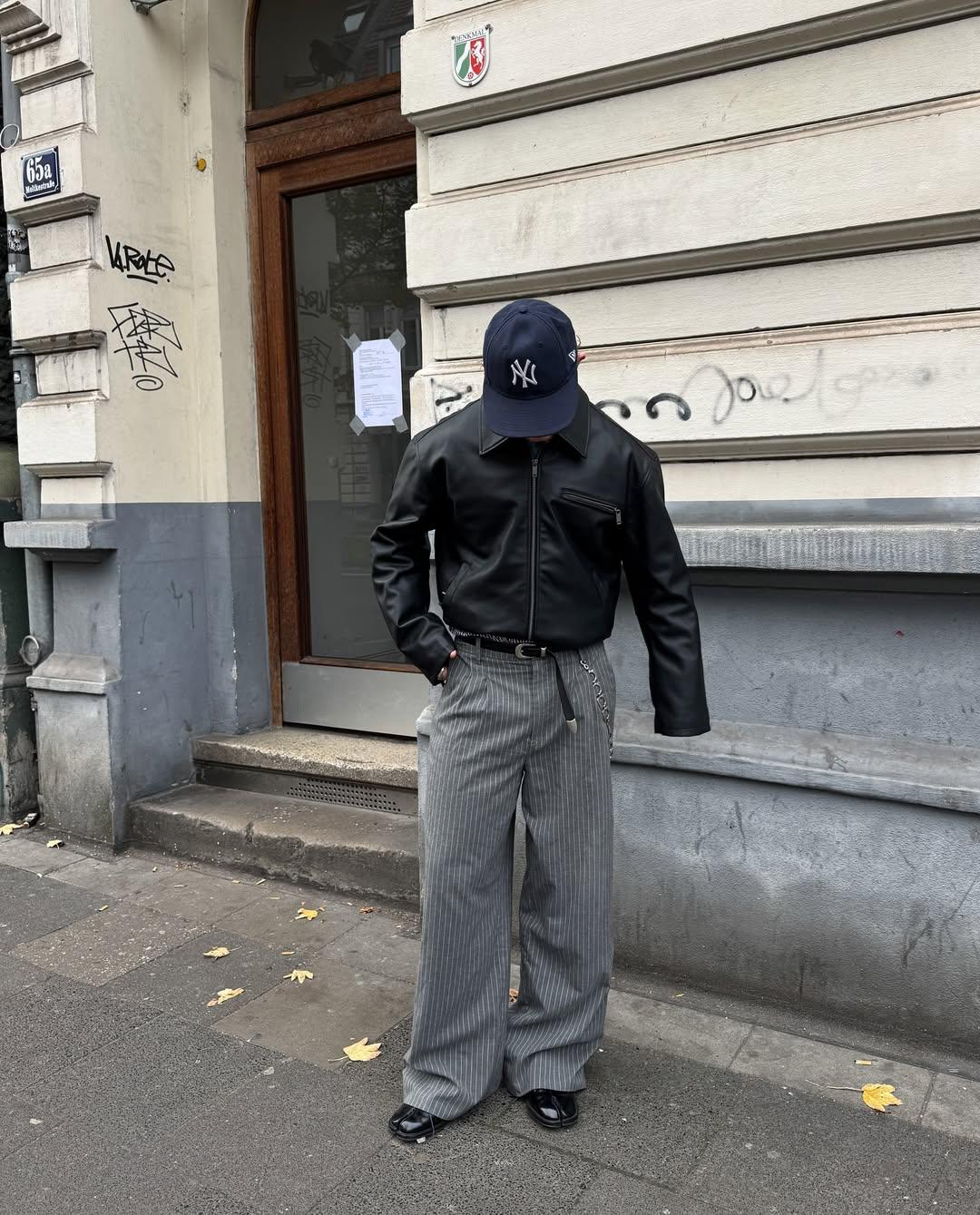 Men’s Black Leather Jacket | Oversized Streetwear Moto Coat | Vintage Inspired Biker Jacket | Handmade Real Leather Outerwear Gift for Him